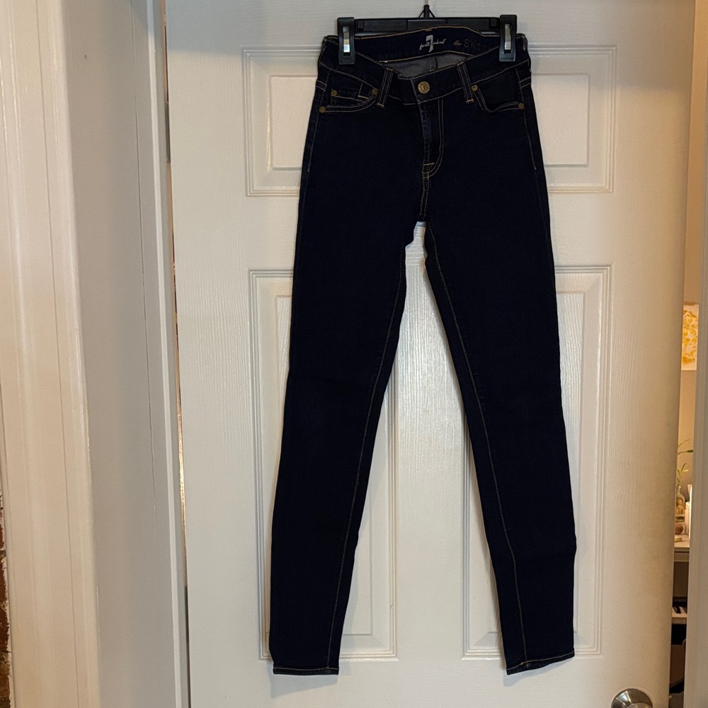 7forAllMandkind Women's Dark Blue skinny Jeans